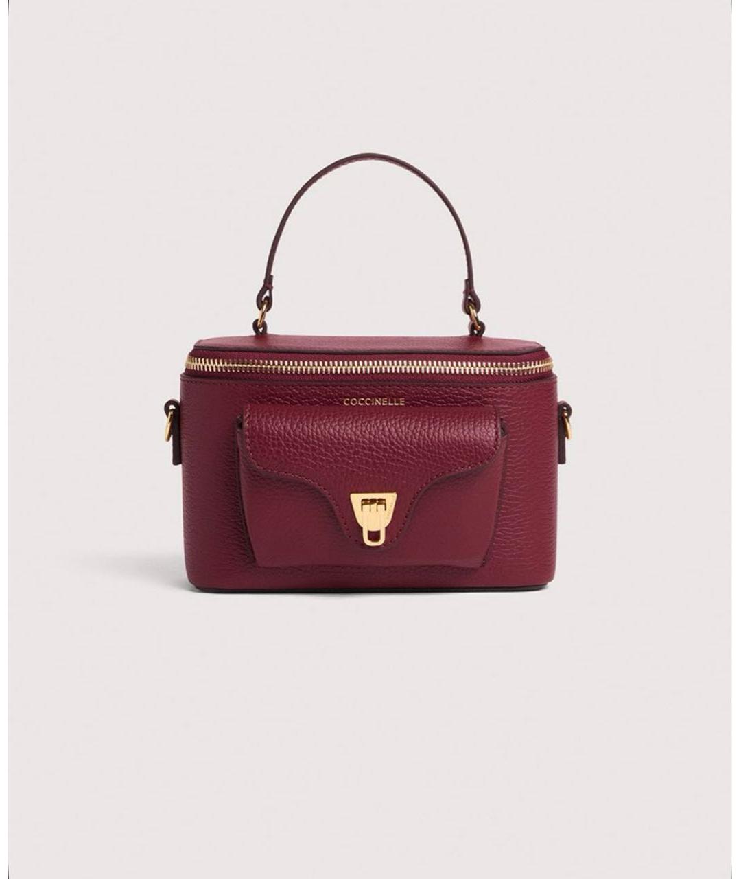 COCCINELLE Бордовая кожаная сумка через плечо, фото 6
