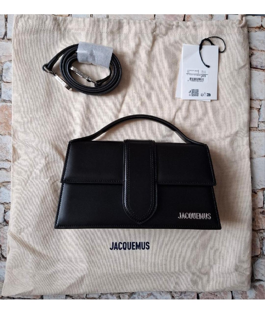 JACQUEMUS Черная кожаная сумка через плечо, фото 8