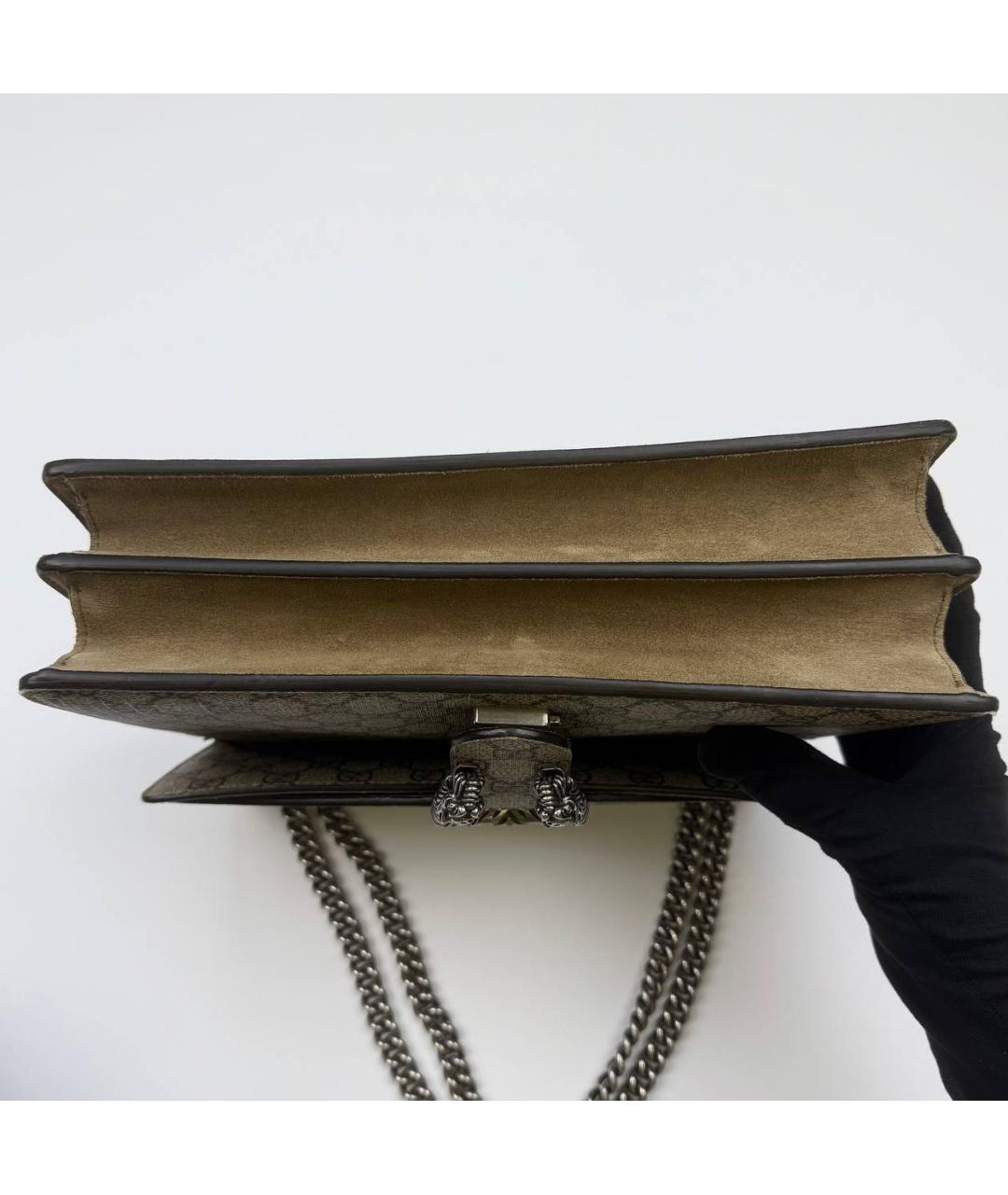 GUCCI Бежевая кожаная сумка через плечо, фото 6