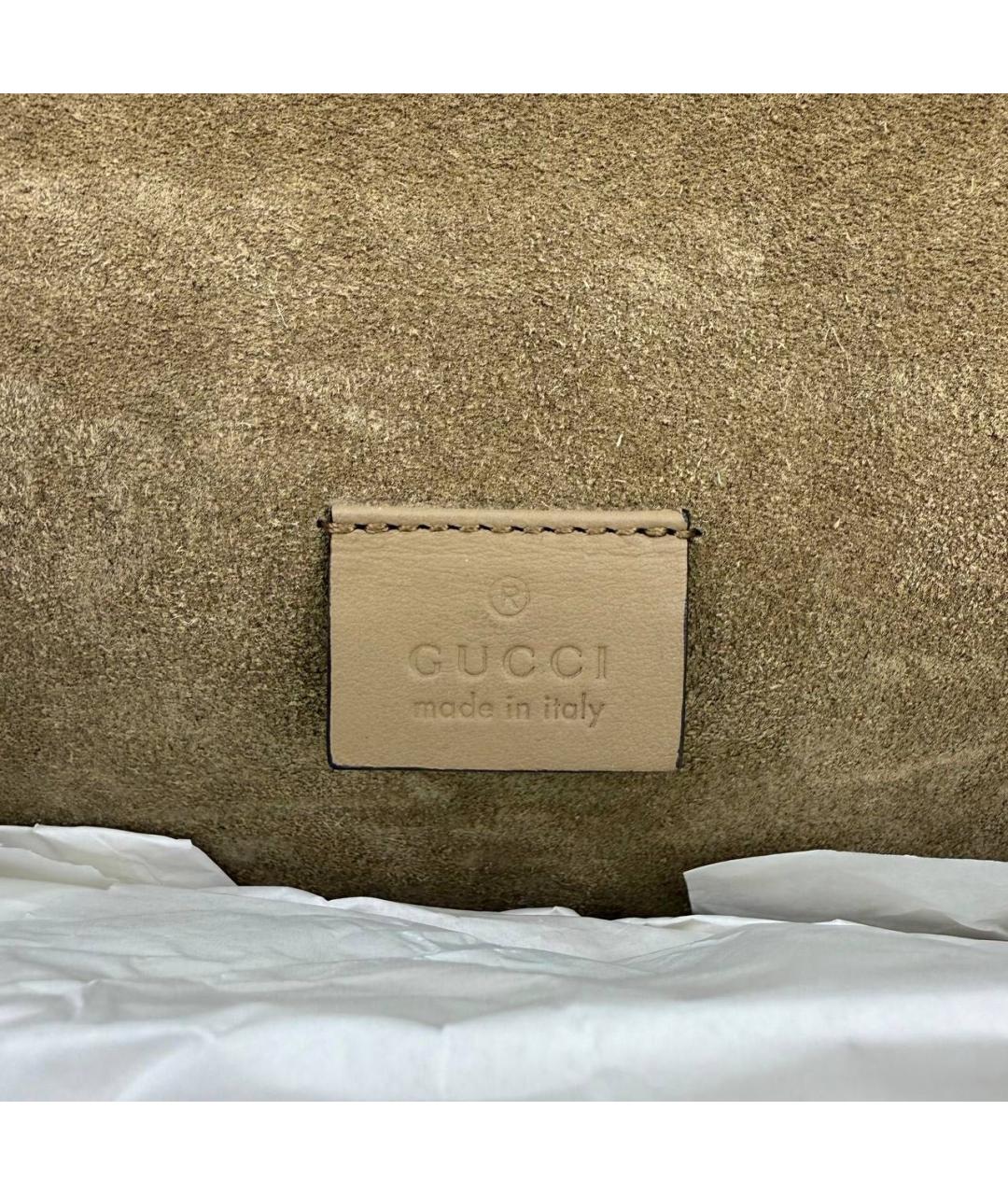 GUCCI Бежевая кожаная сумка через плечо, фото 7