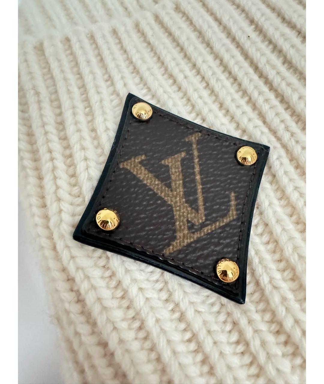 LOUIS VUITTON Бежевая шерстяная шапка, фото 3