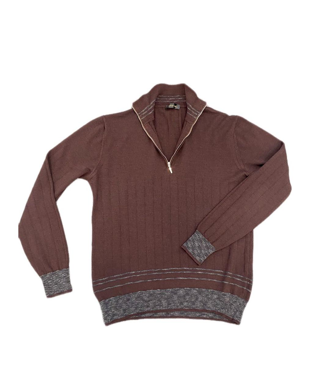 CORNELIANI Коричневый шерстяной джемпер / свитер, фото 7