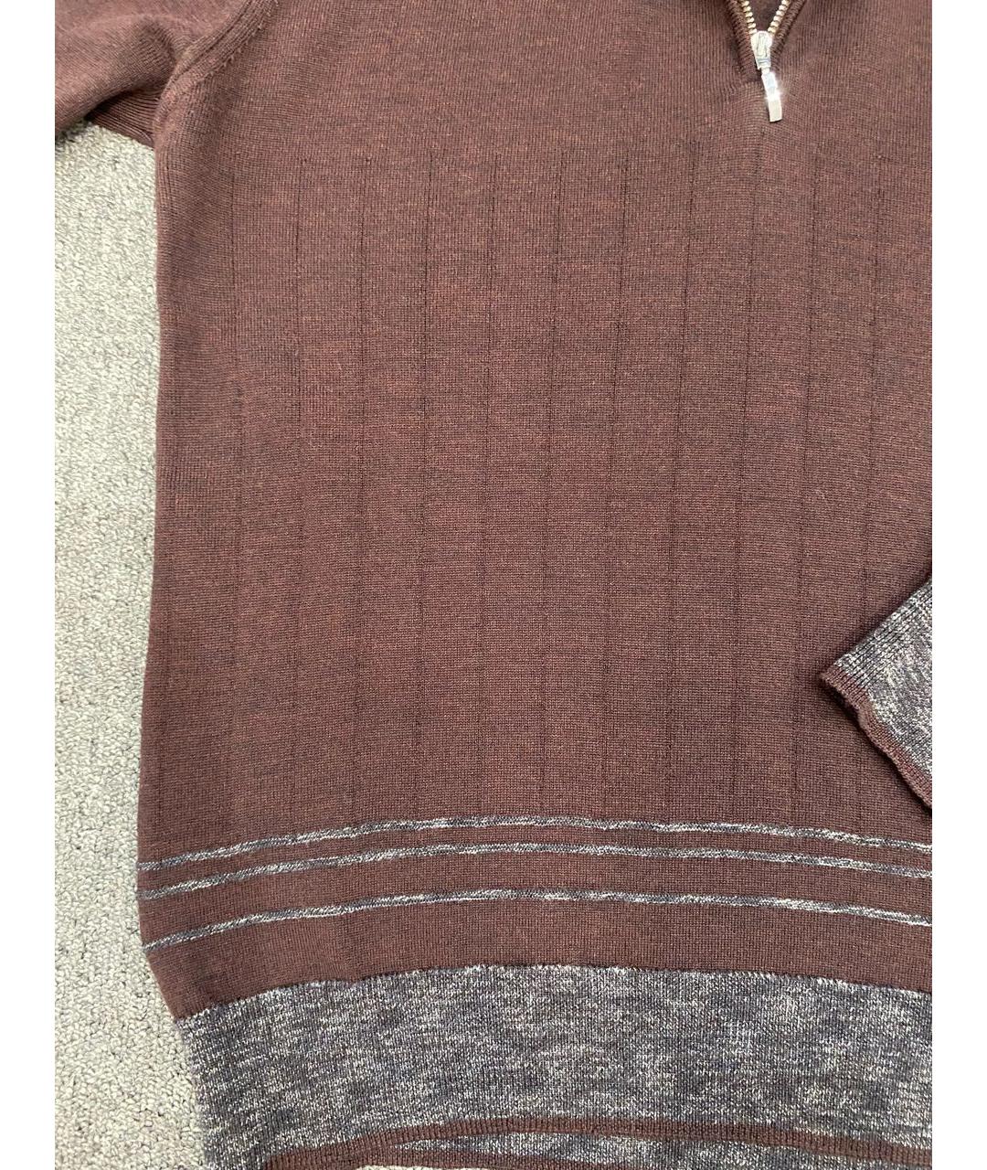 CORNELIANI Коричневый шерстяной джемпер / свитер, фото 4
