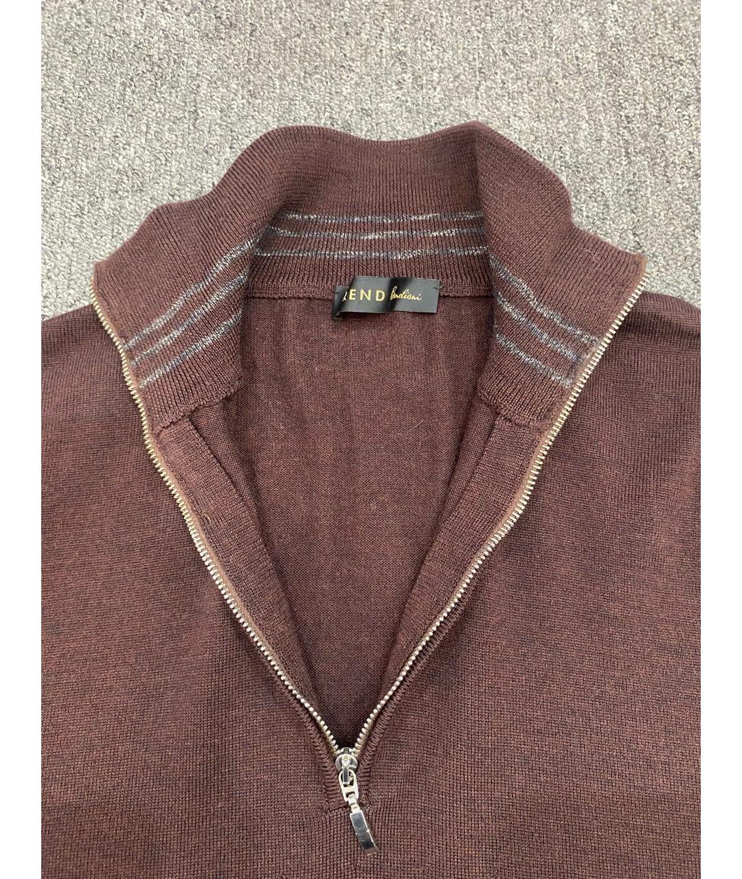 CORNELIANI Коричневый шерстяной джемпер / свитер, фото 3