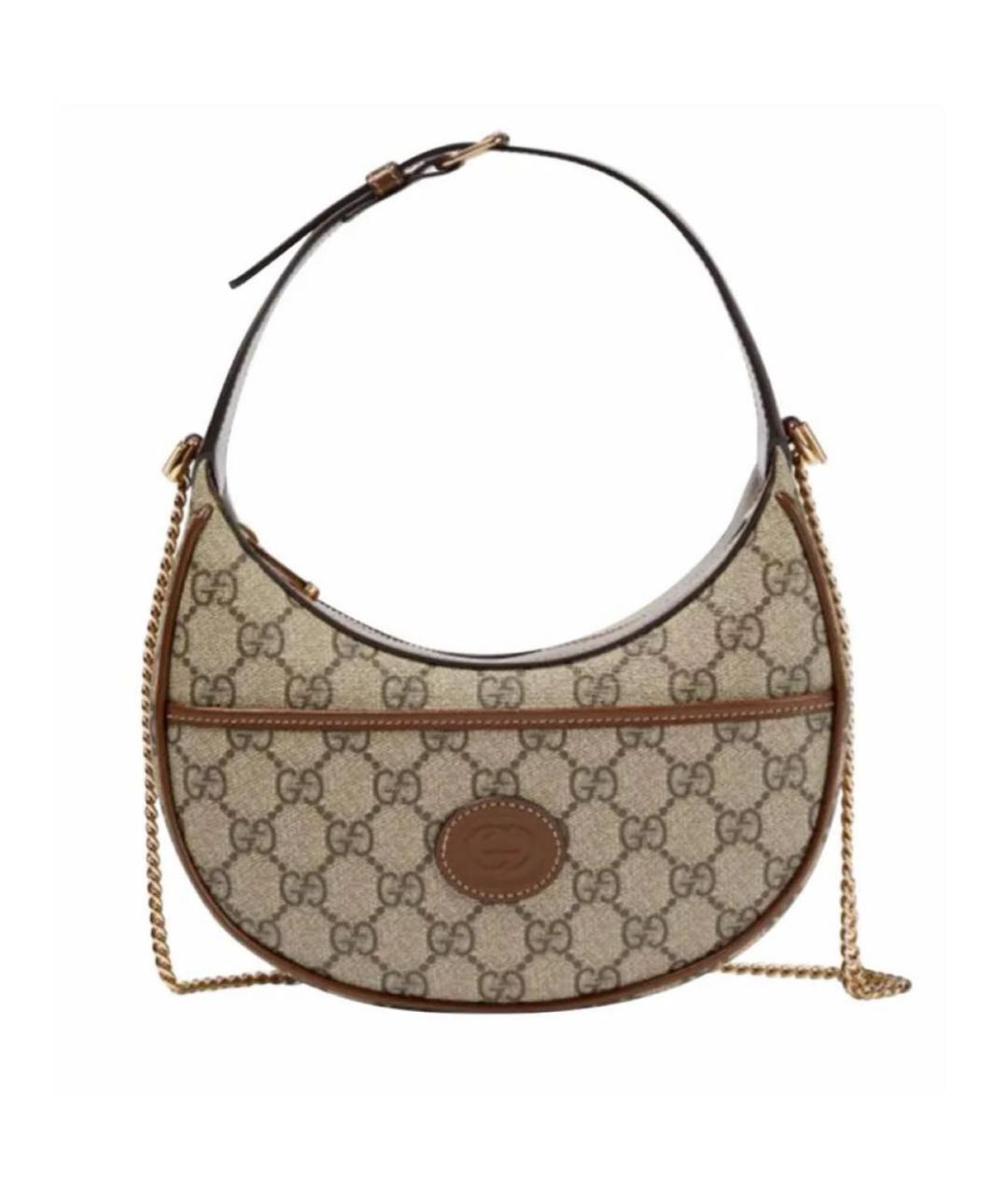 GUCCI Коричневая кожаная сумка через плечо, фото 1