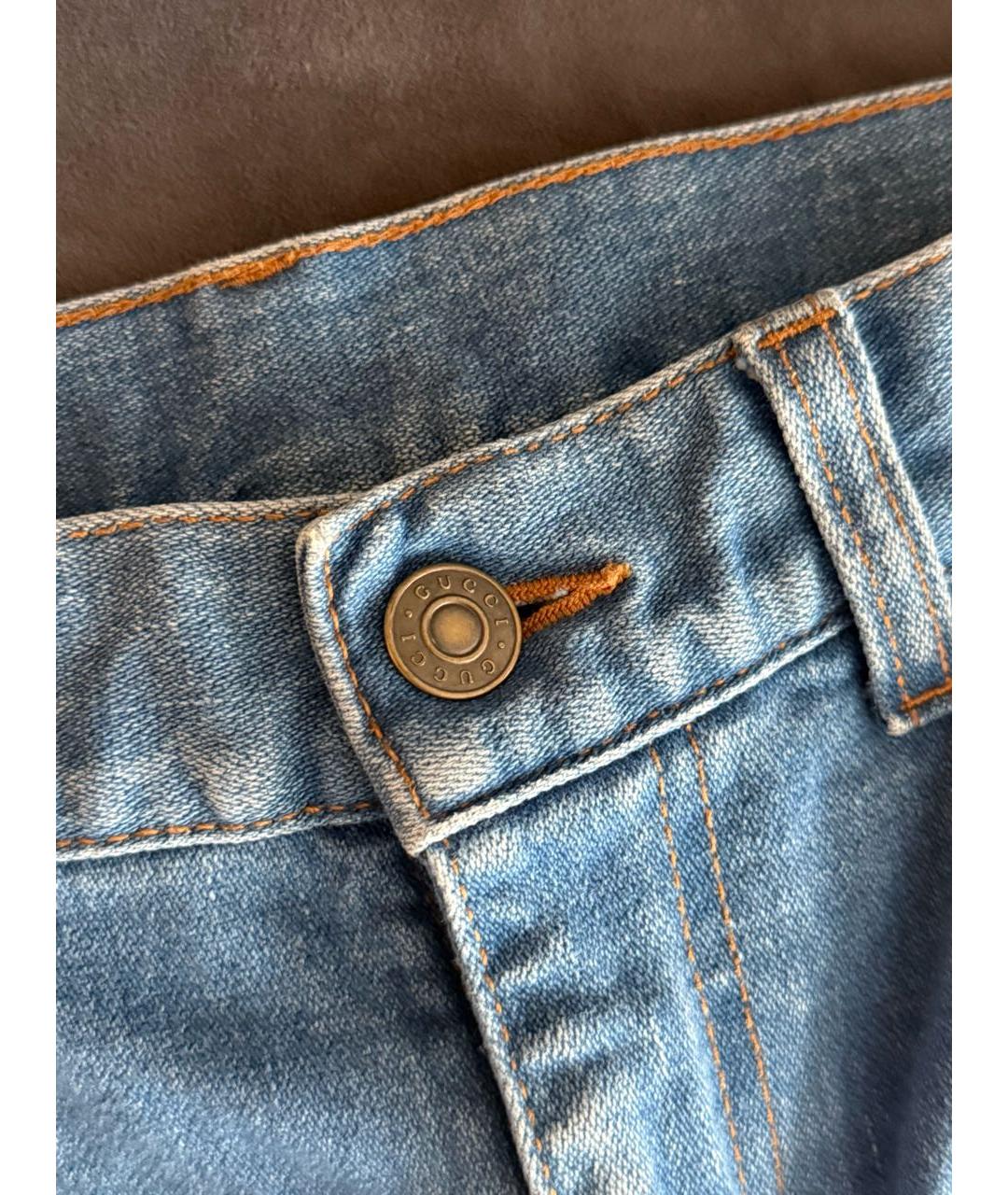 GUCCI Голубые джинсы клеш, фото 5