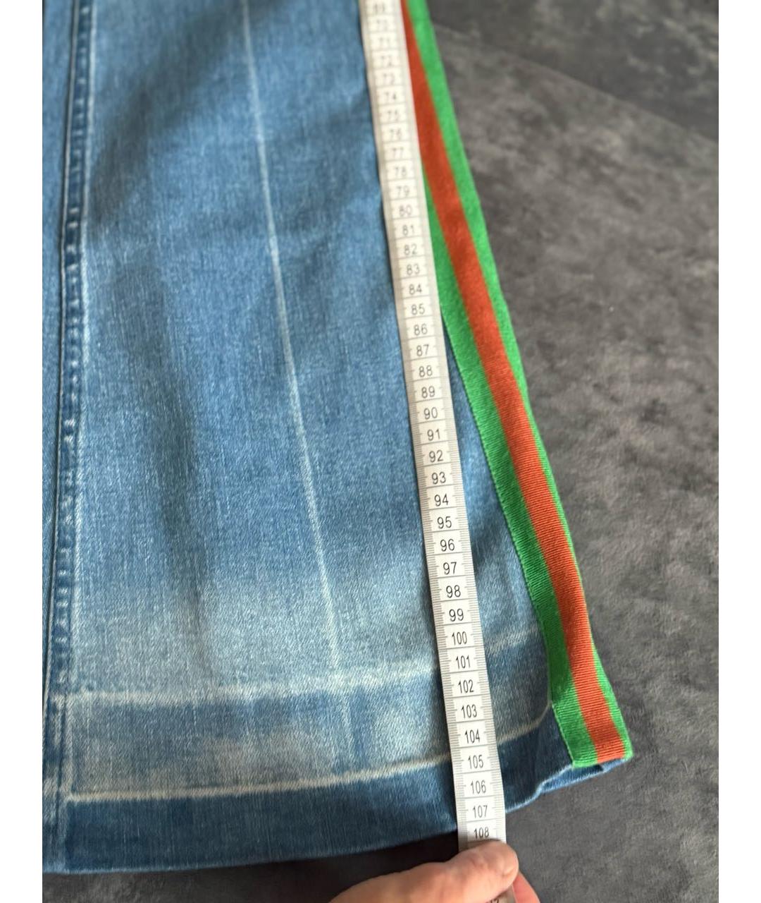 GUCCI Голубые джинсы клеш, фото 3