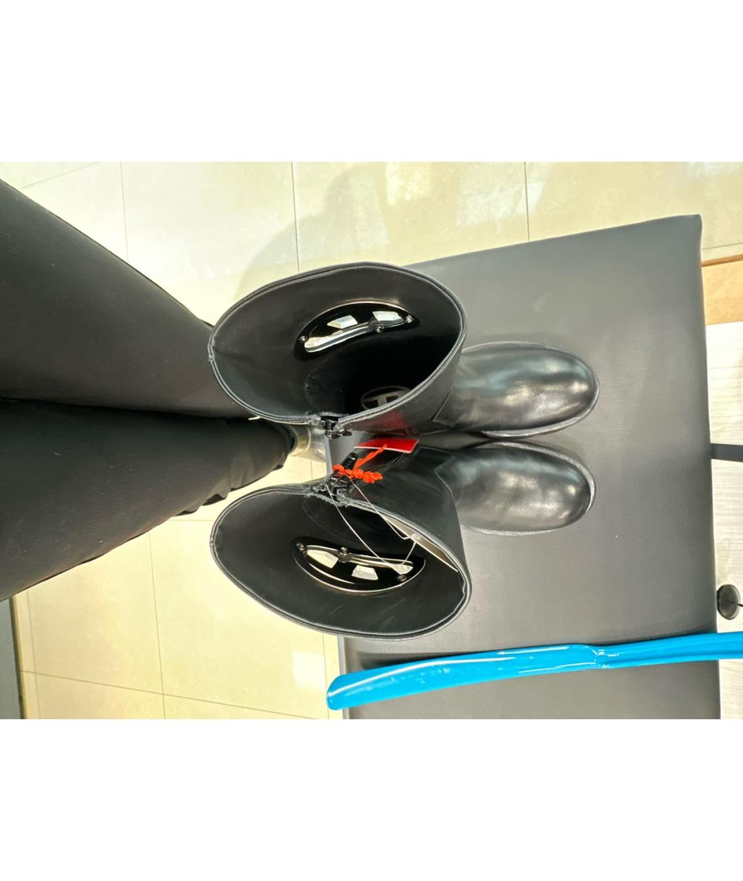 DIESEL Черные кожаные полусапоги, фото 3