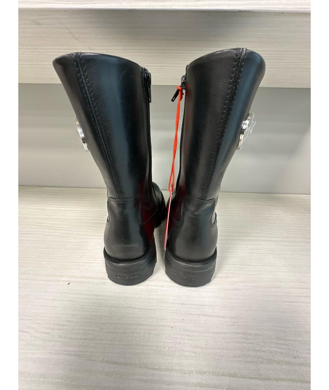 DIESEL Черные кожаные полусапоги, фото 4