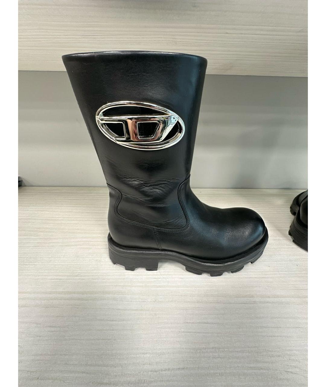 DIESEL Черные кожаные полусапоги, фото 6