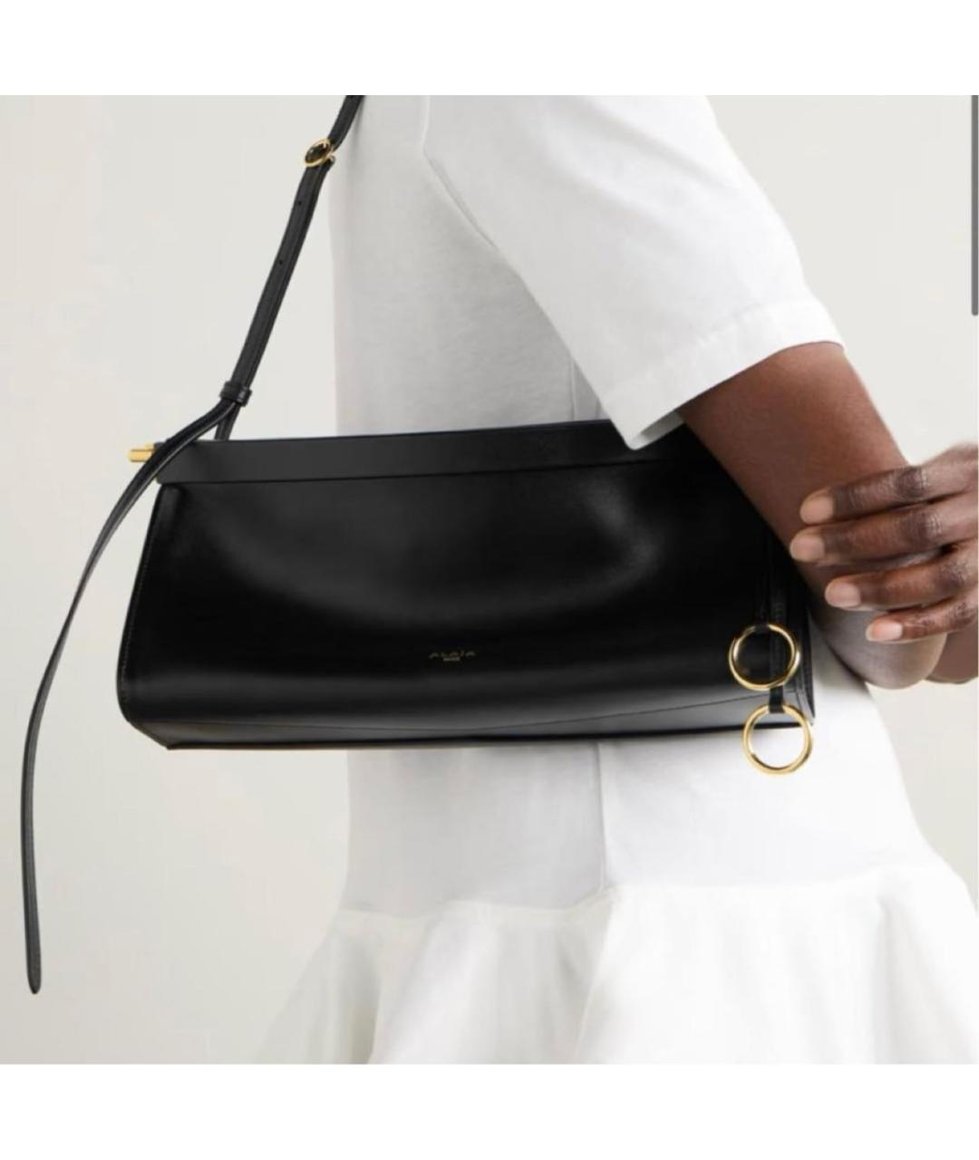 ALAIA Черная кожаная сумка через плечо, фото 4