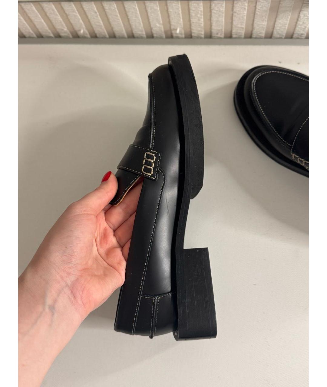 GANNI Черные кожаные лоферы, фото 4