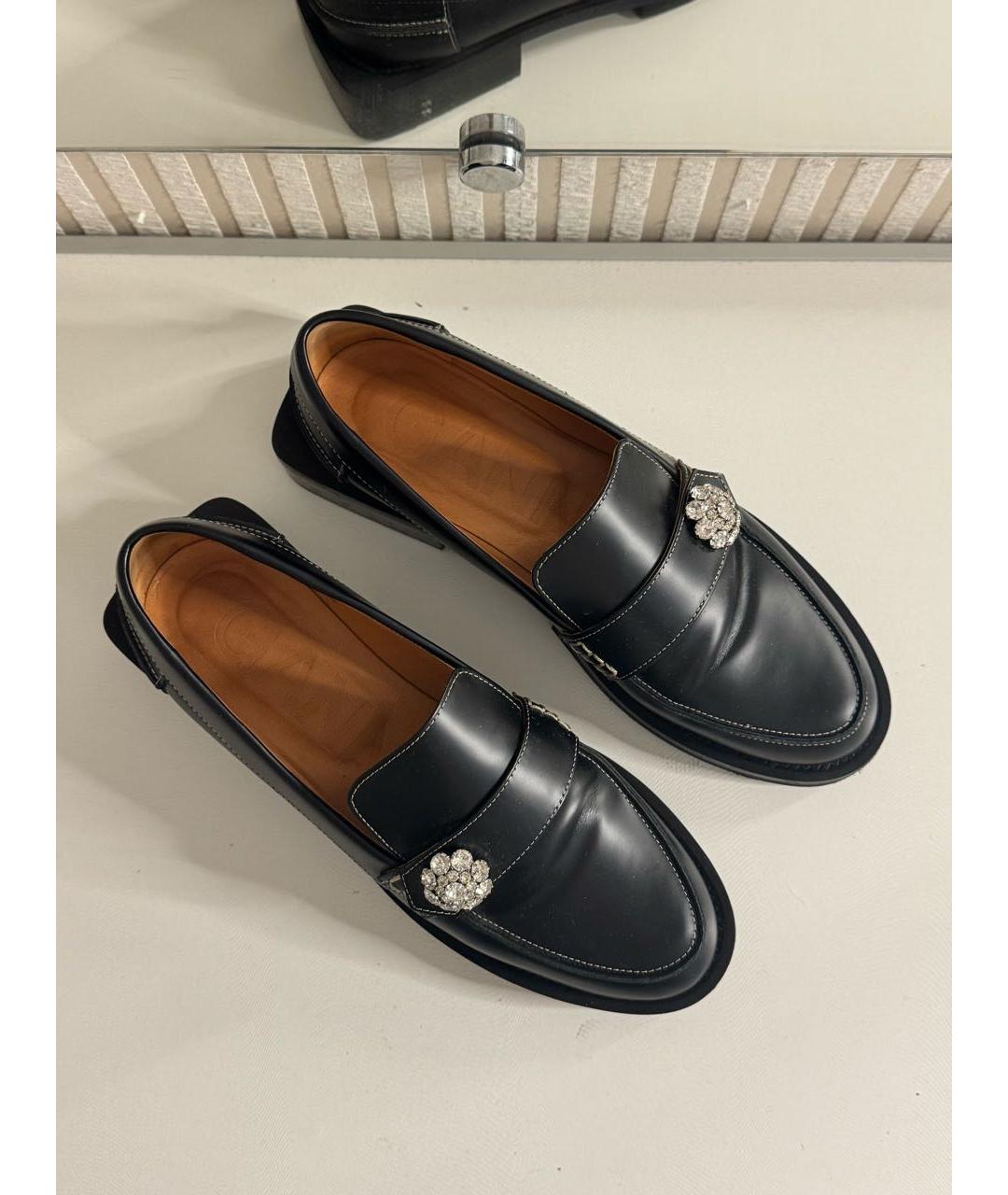 GANNI Черные кожаные лоферы, фото 6