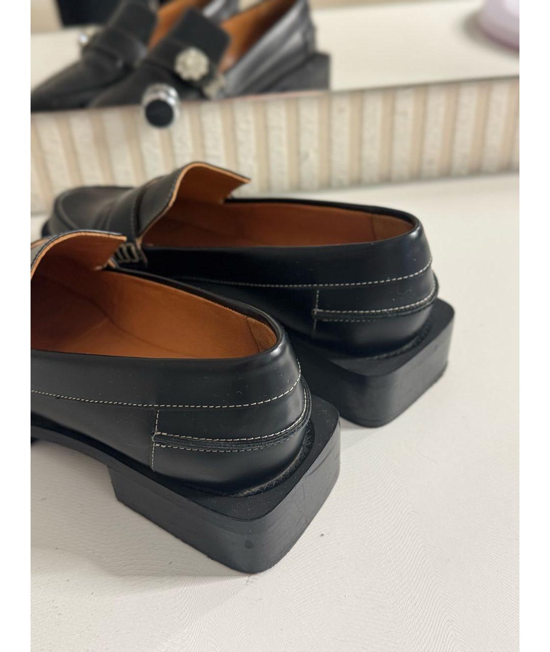 GANNI Черные кожаные лоферы, фото 5