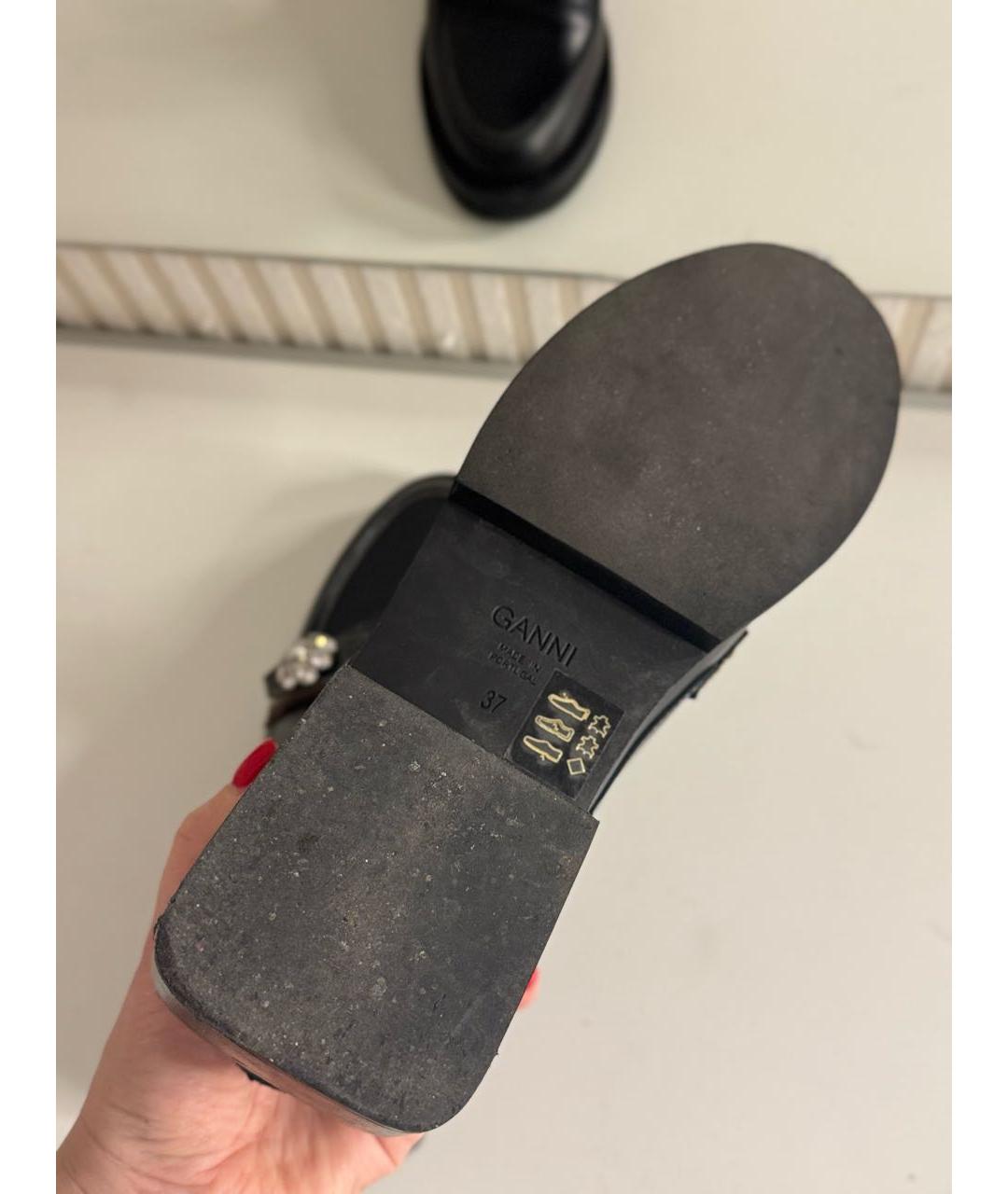 GANNI Черные кожаные лоферы, фото 7
