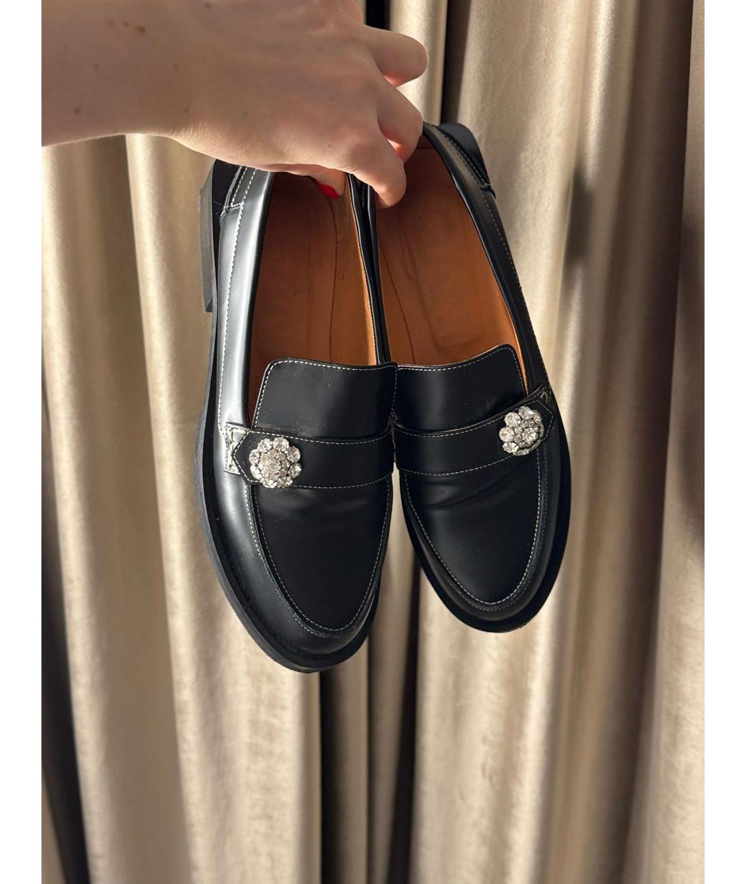 GANNI Черные кожаные лоферы, фото 3