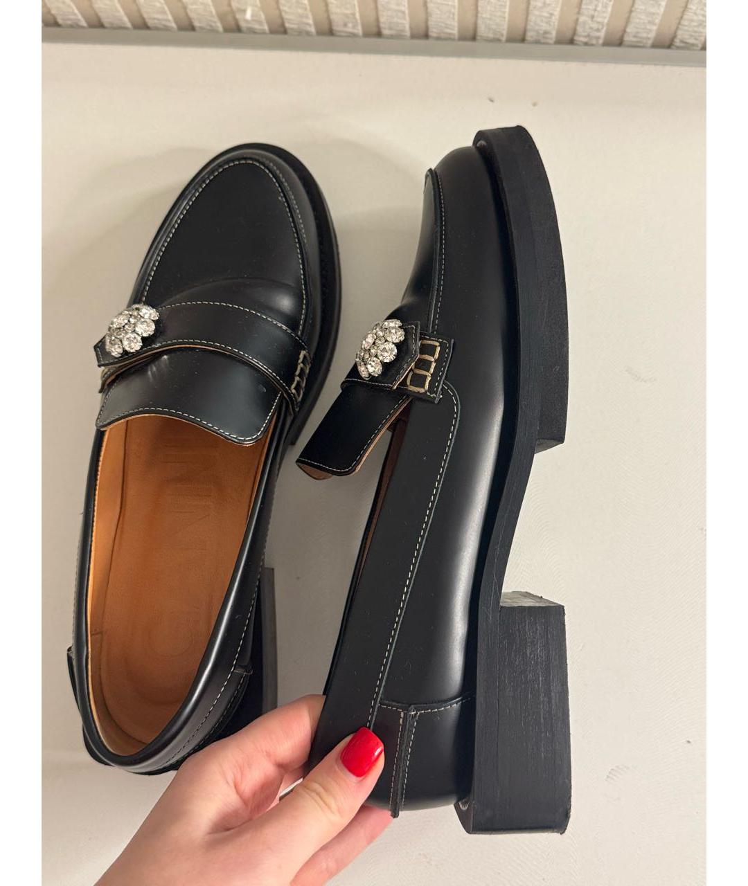 GANNI Черные кожаные лоферы, фото 8