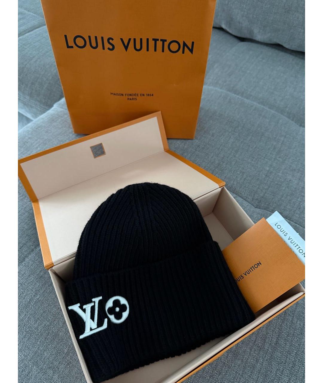 LOUIS VUITTON Черная шерстяная шапка, фото 6