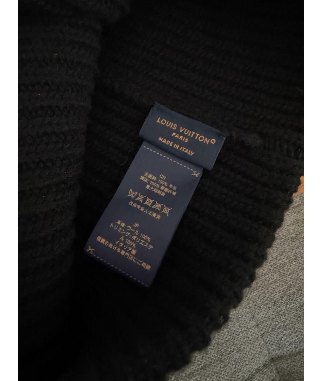 LOUIS VUITTON Черная шерстяная шапка, фото 3