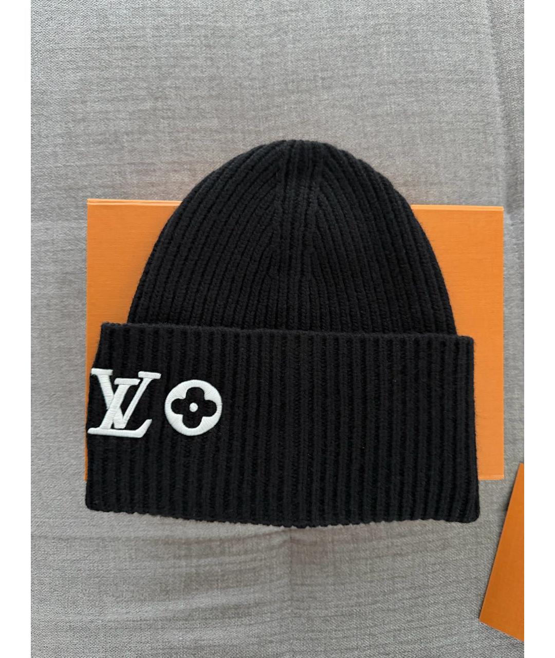 LOUIS VUITTON Черная шерстяная шапка, фото 7