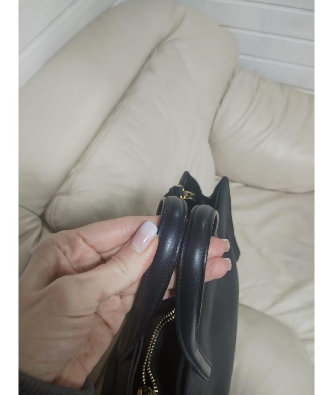 PRADA Черная кожаная сумка через плечо, фото 4