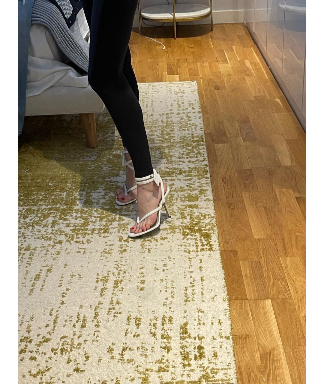 OFF-WHITE Белые кожаные мюли, фото 5