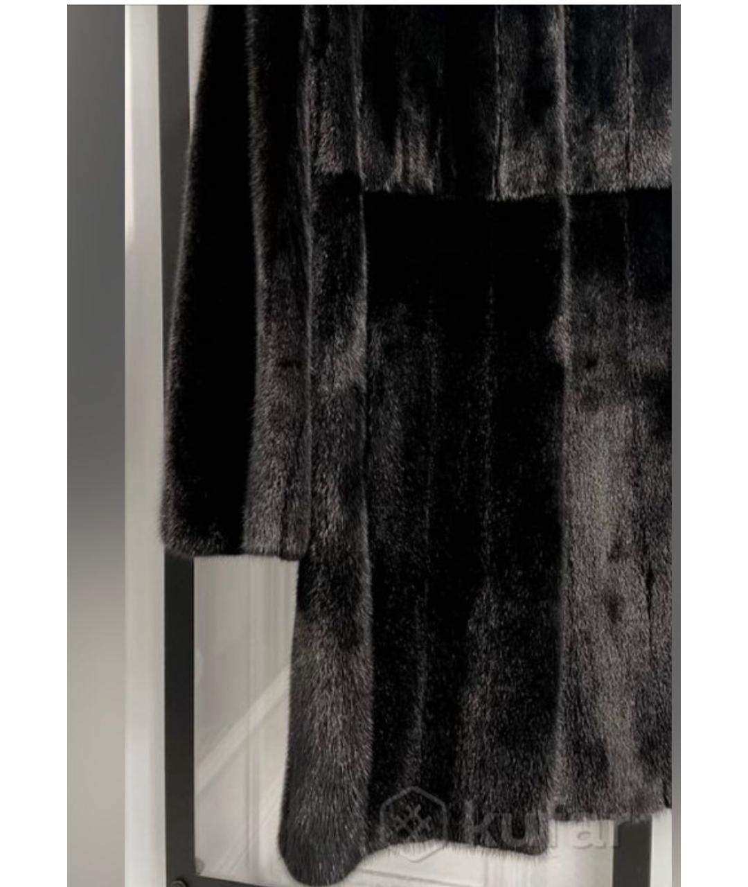 YVES SALOMON Черная меховая шуба, фото 6