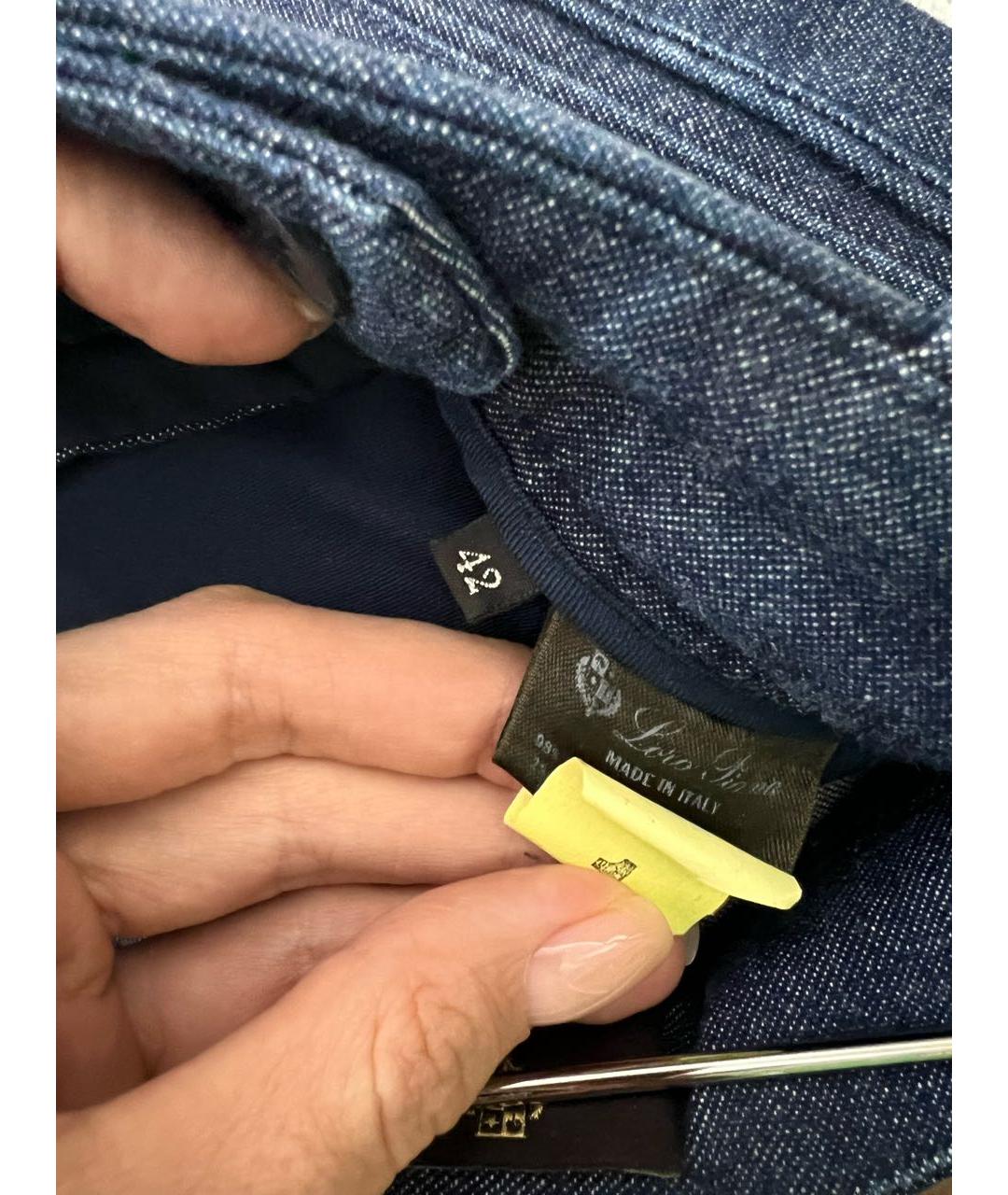 LORO PIANA Синий хлопко-эластановый костюм с брюками, фото 8