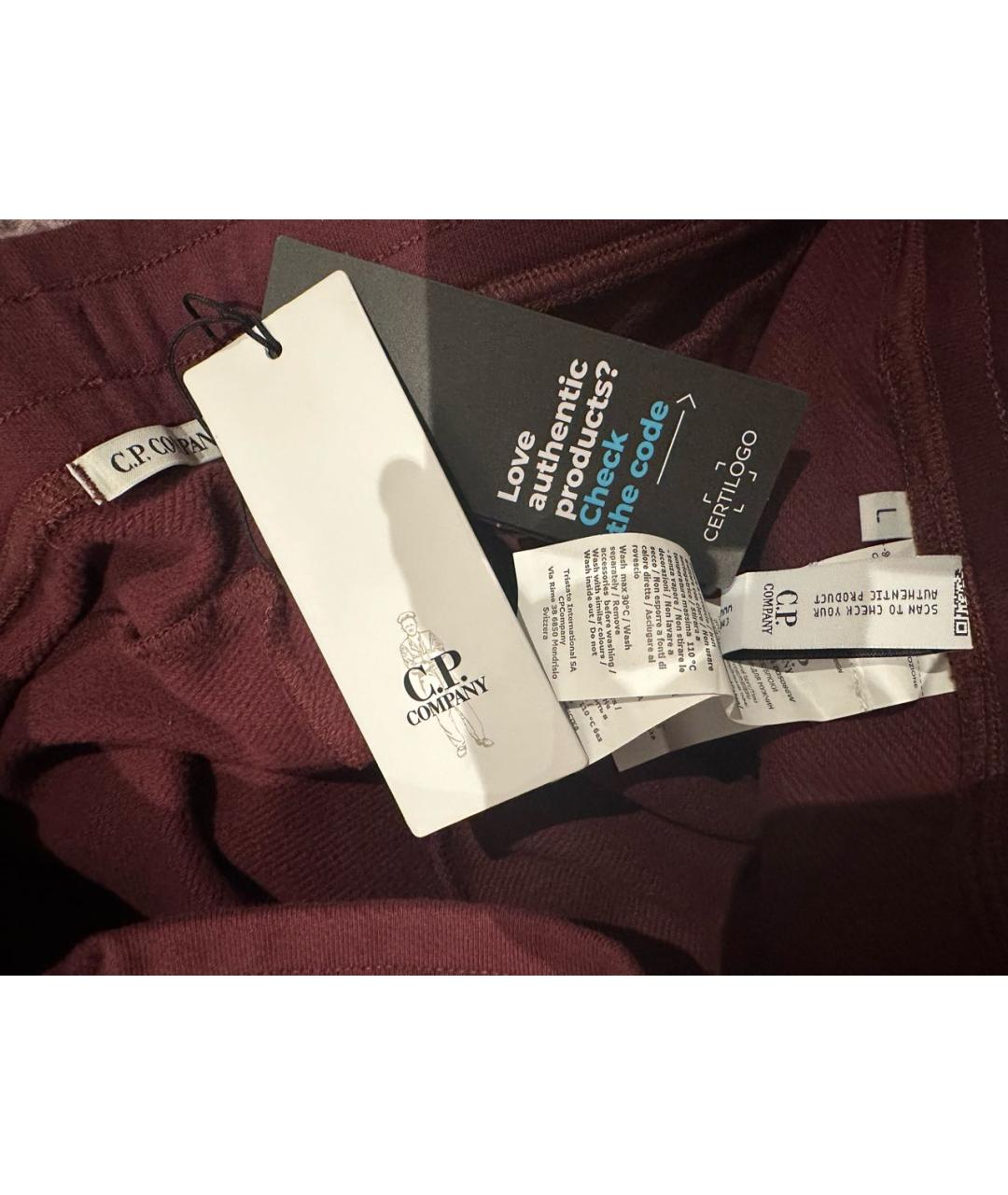 CP COMPANY Бордовые хлопковые повседневные брюки, фото 4