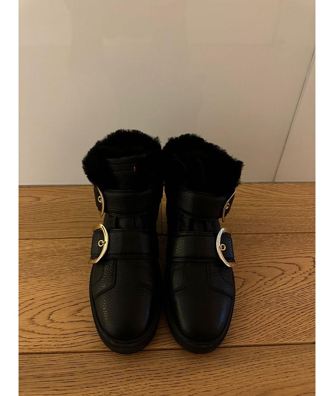 SANTONI Черные кожаные ботильоны, фото 2