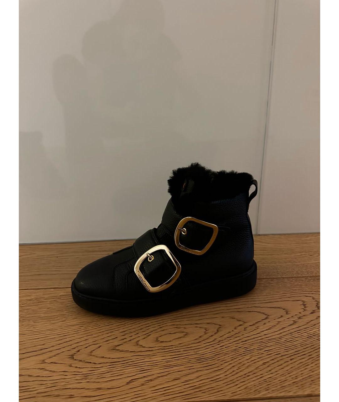 SANTONI Черные кожаные ботильоны, фото 9