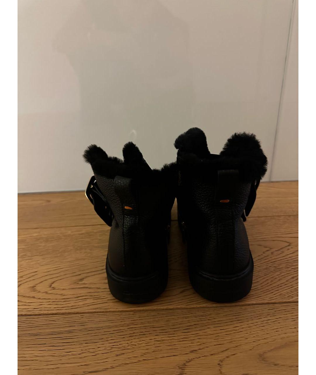 SANTONI Черные кожаные ботильоны, фото 4