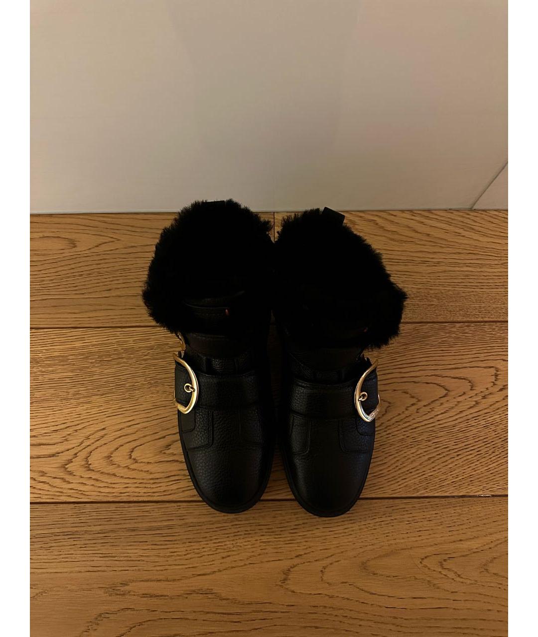 SANTONI Черные кожаные ботильоны, фото 3