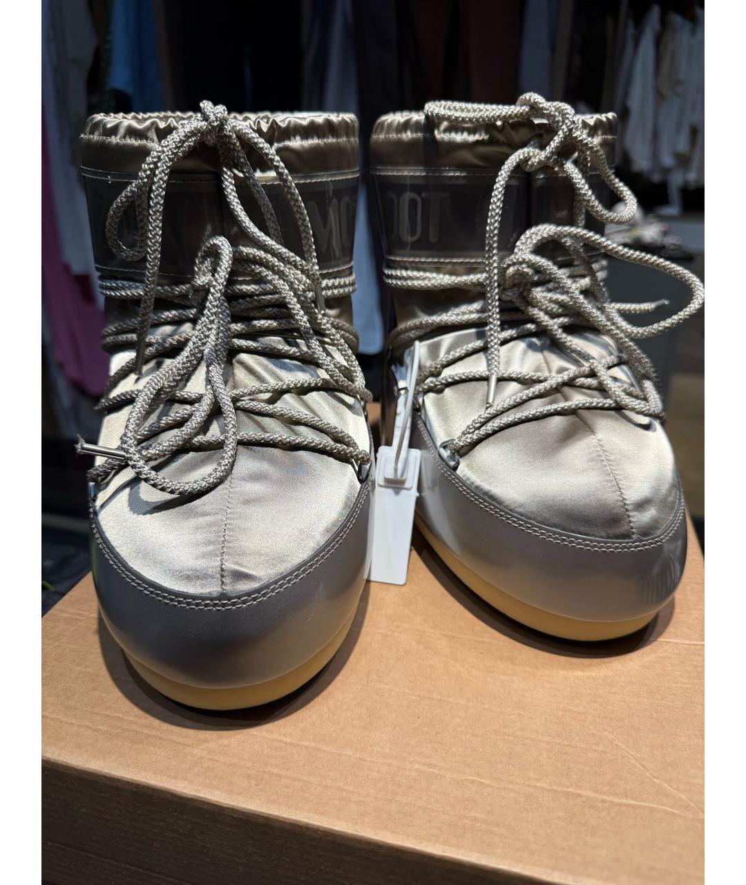 MOON BOOT Серебряные ботинки, фото 2