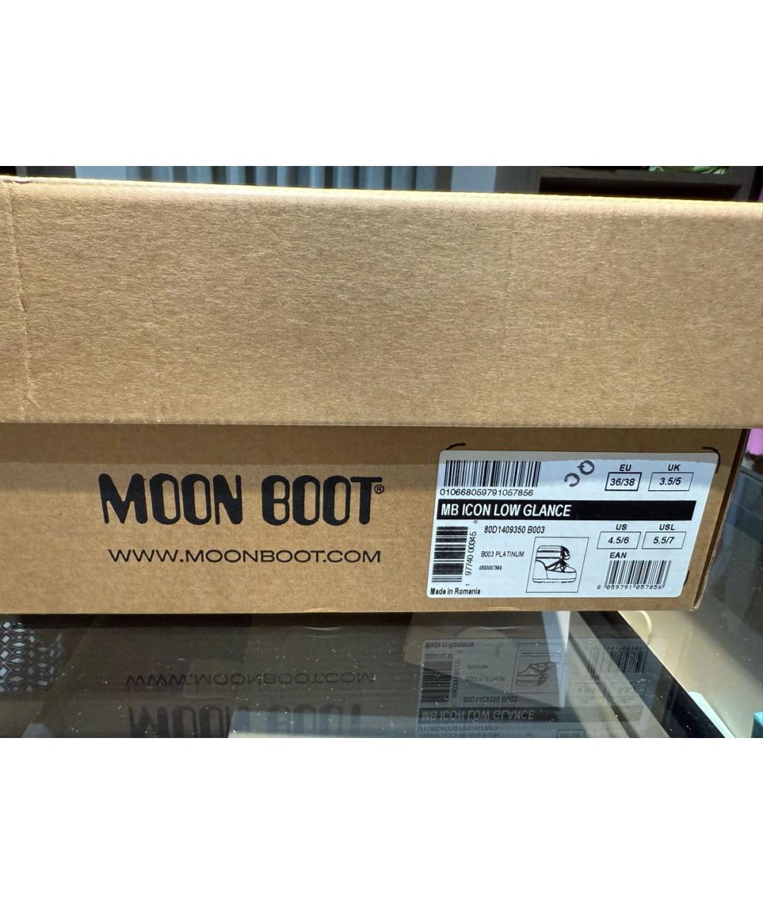 MOON BOOT Серебряные ботинки, фото 6