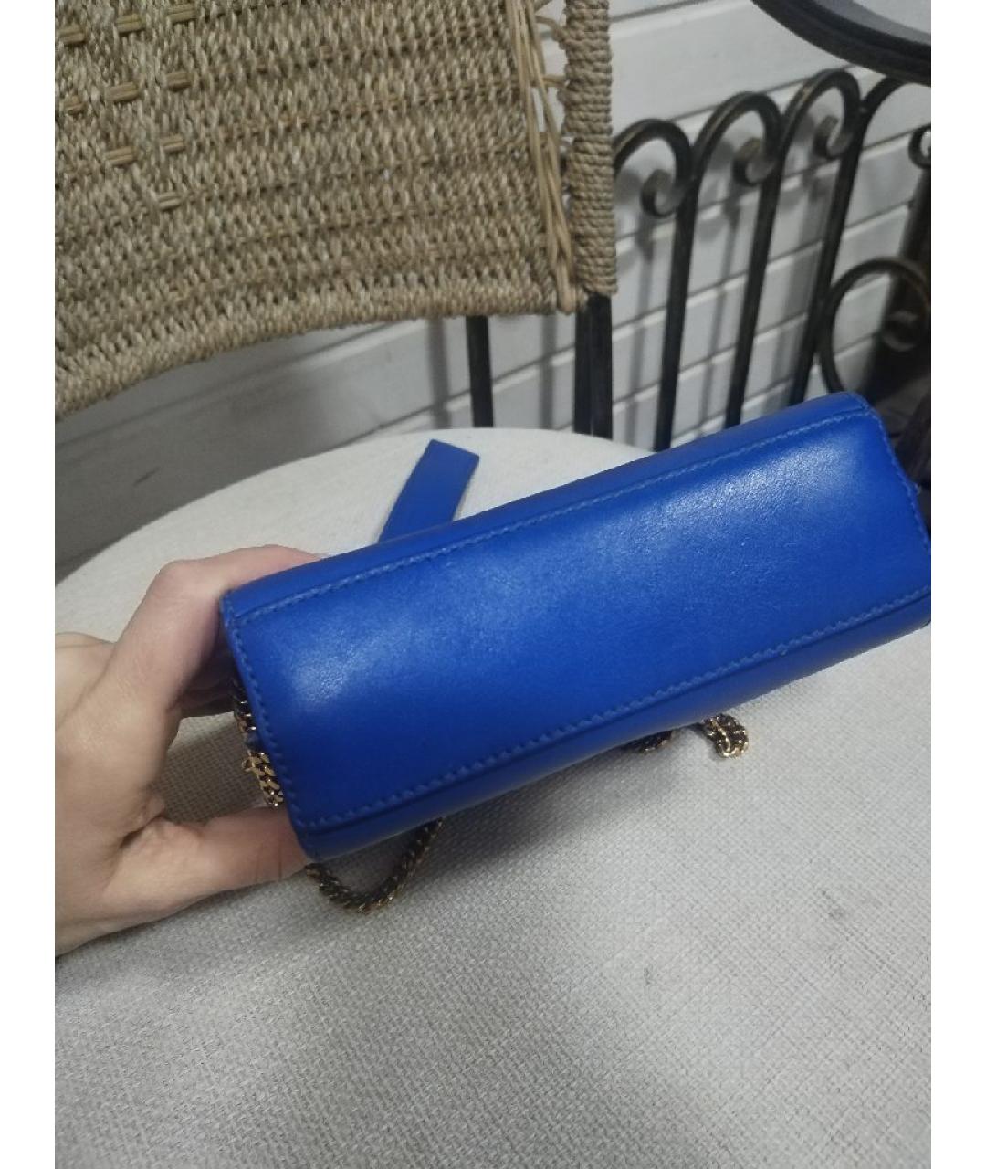 BALMAIN Синяя кожаная сумка через плечо, фото 3