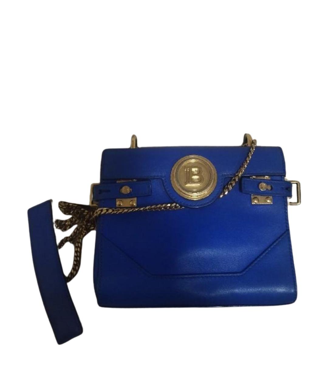 BALMAIN Синяя кожаная сумка через плечо, фото 1