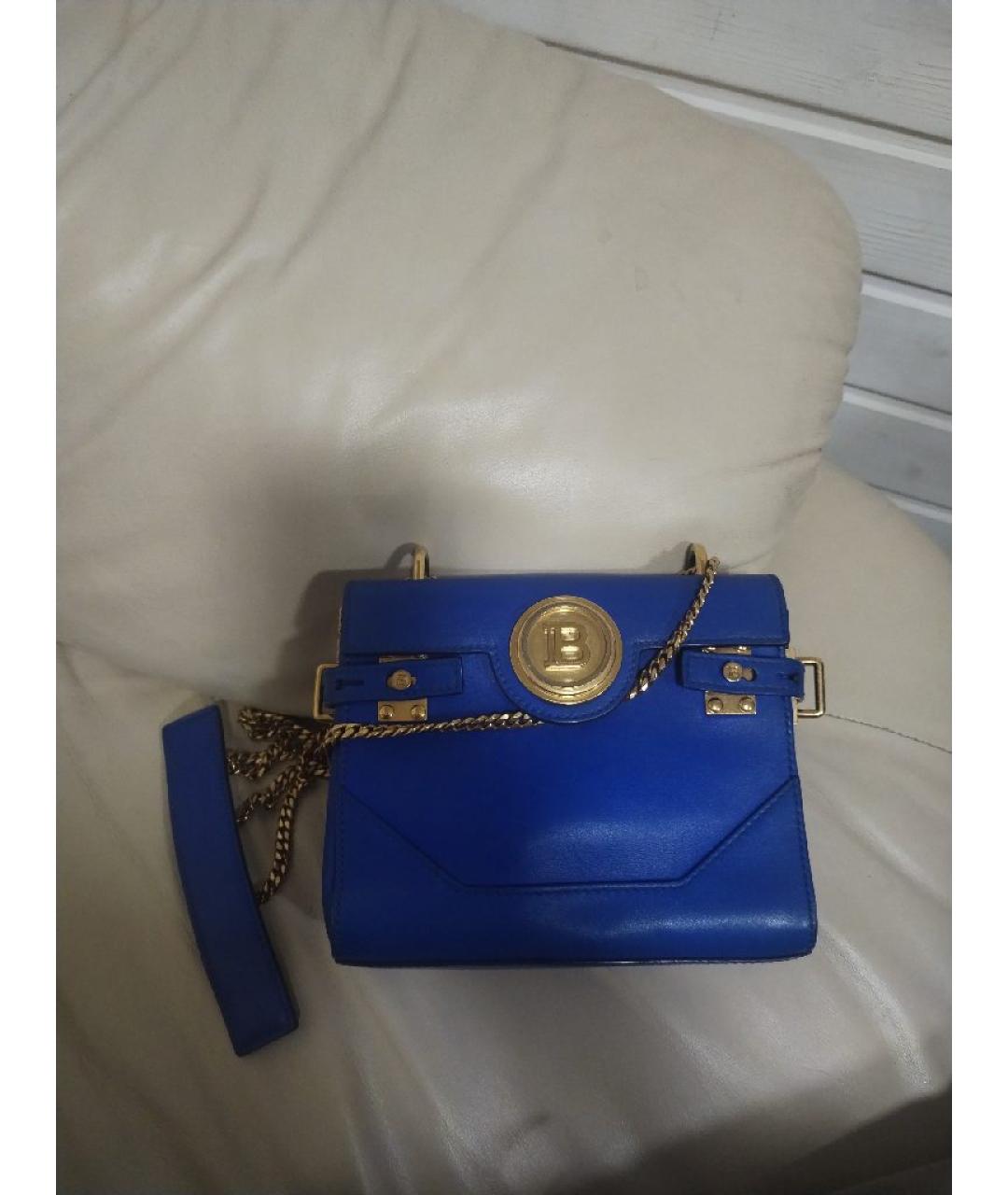 BALMAIN Синяя кожаная сумка через плечо, фото 6