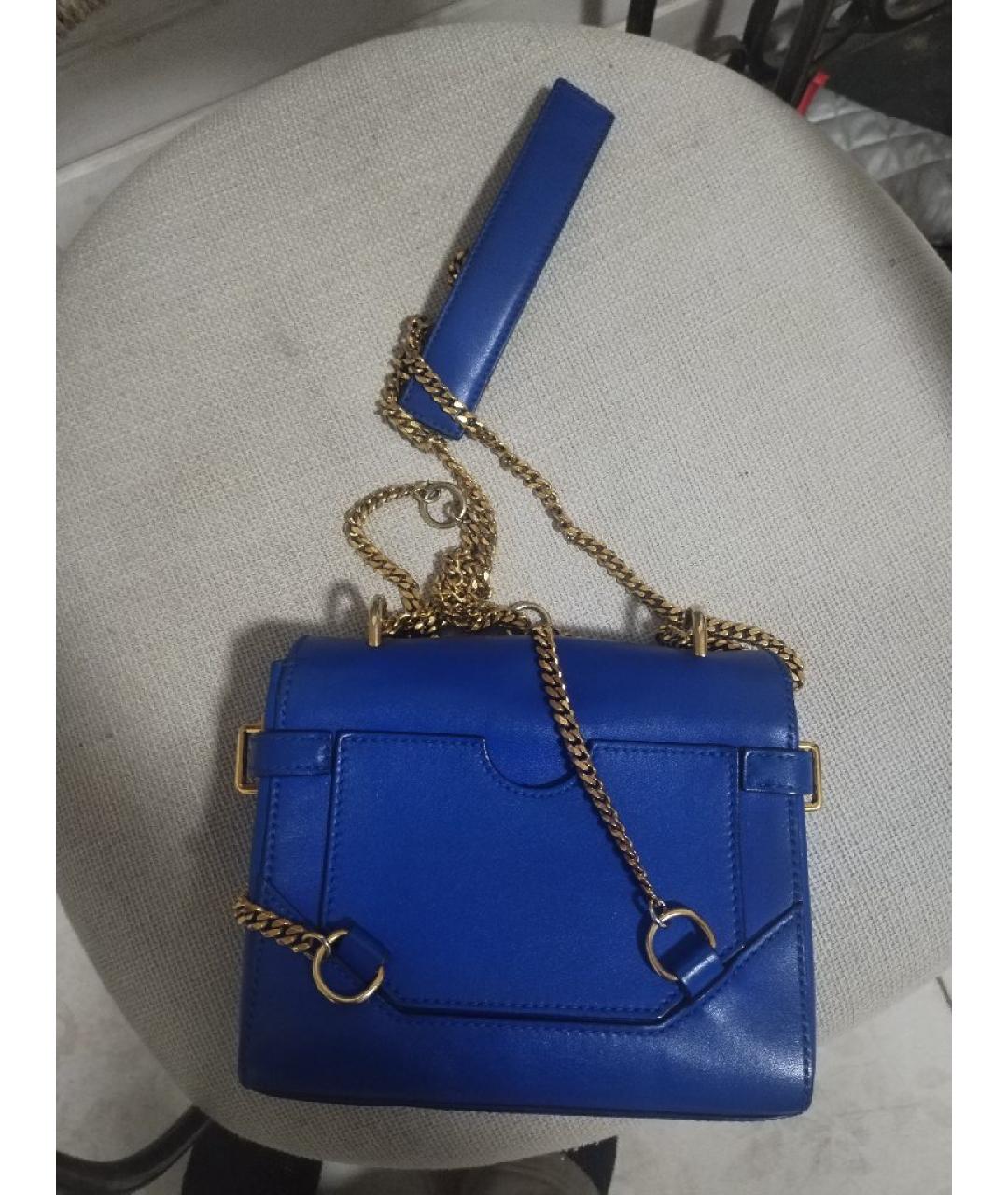 BALMAIN Синяя кожаная сумка через плечо, фото 2