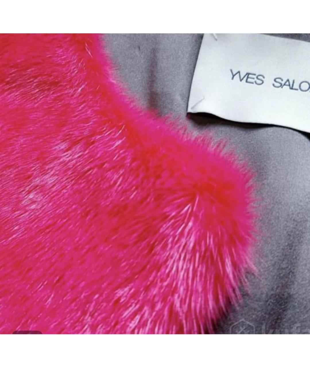 YVES SALOMON Розовая меховая шуба, фото 7