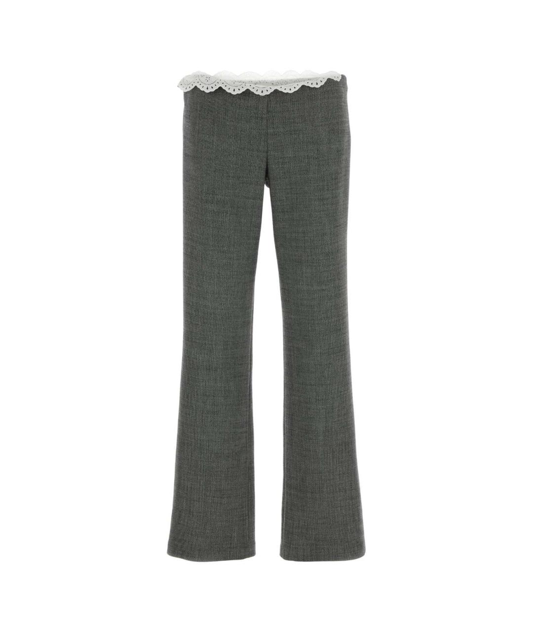 MAGDA BUTRYM Серые шерстяные прямые брюки, фото 1