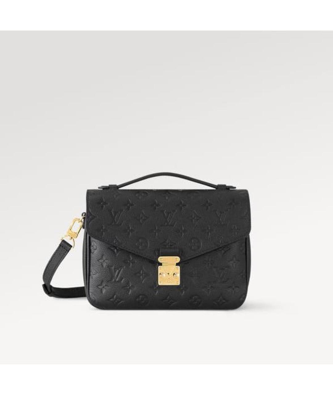 LOUIS VUITTON Черная кожаная сумка через плечо, фото 9