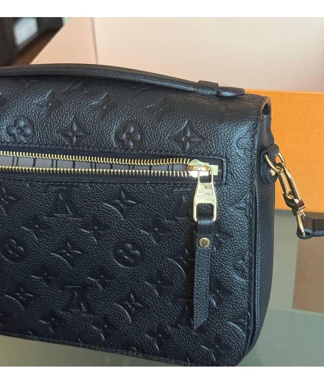 LOUIS VUITTON Черная кожаная сумка через плечо, фото 6