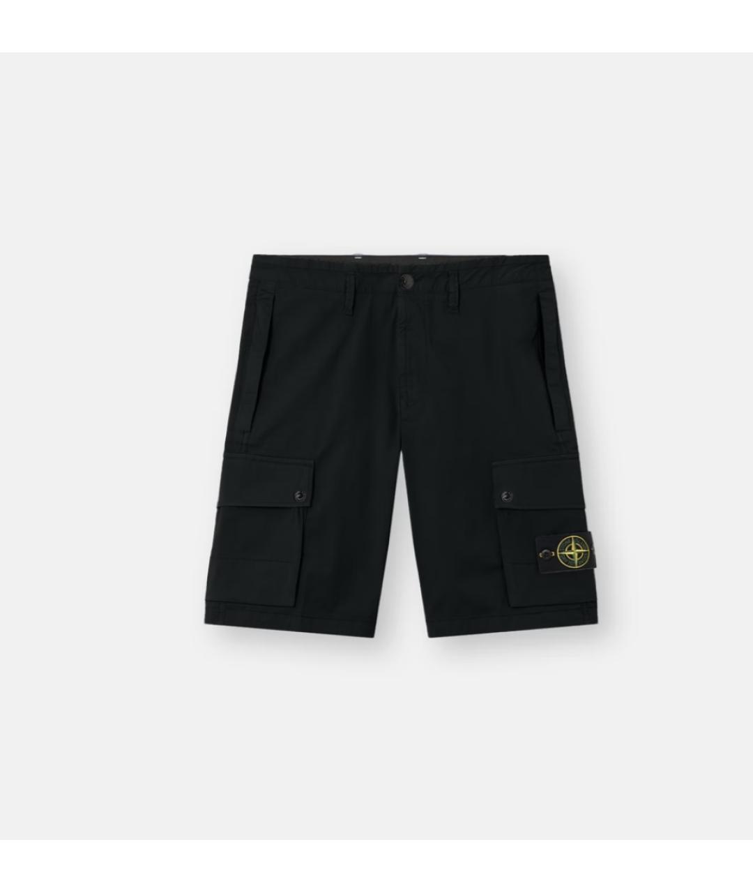 STONE ISLAND Черные хлопко-эластановые шорты, фото 7