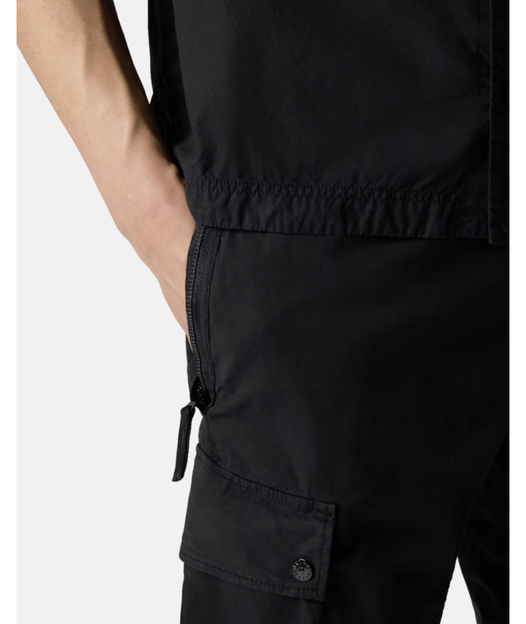 STONE ISLAND Черные хлопко-эластановые шорты, фото 4