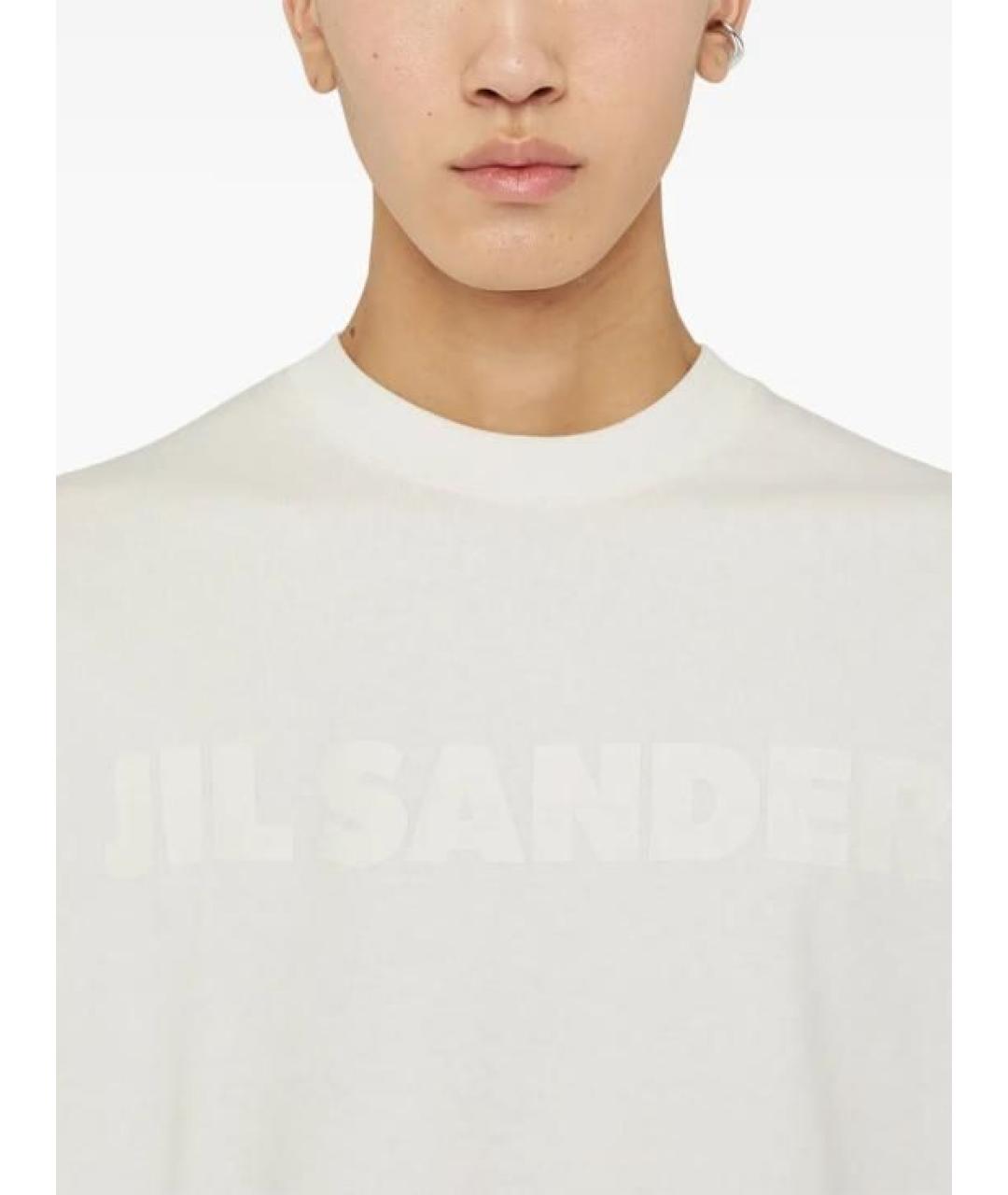 JIL SANDER Белая хлопковая футболка, фото 3