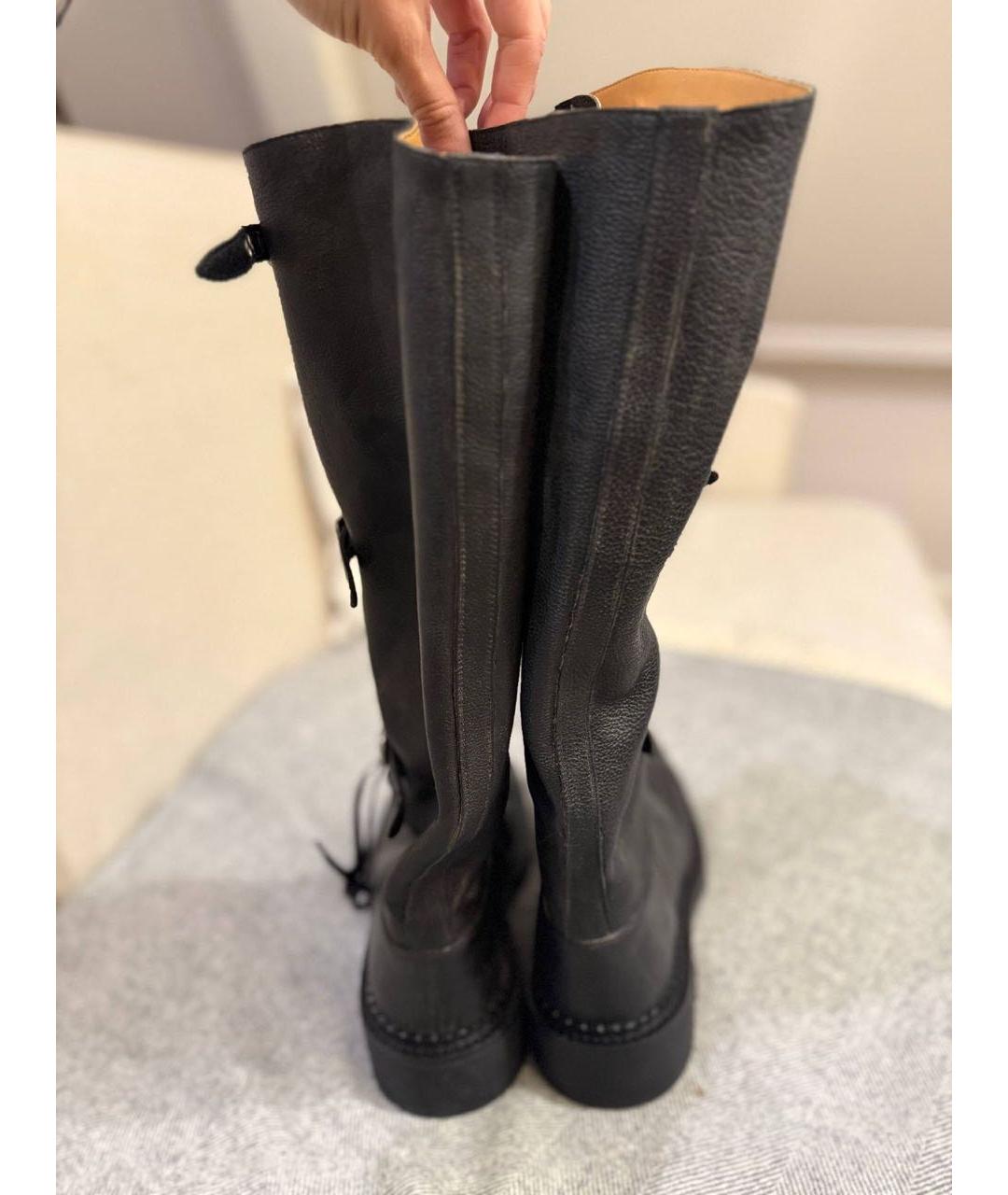 MIU MIU Черные кожаные сапоги, фото 6