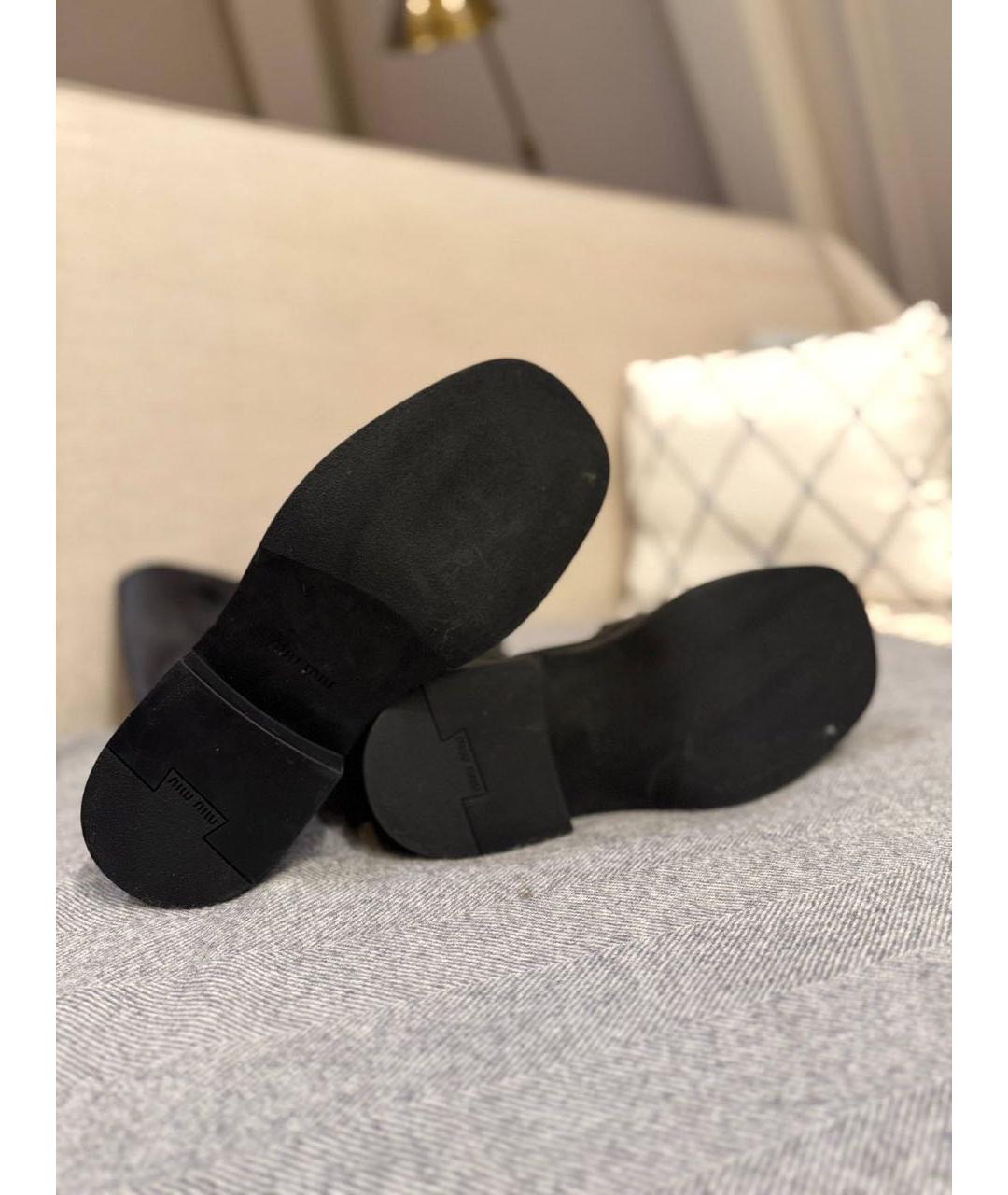 MIU MIU Черные кожаные сапоги, фото 4