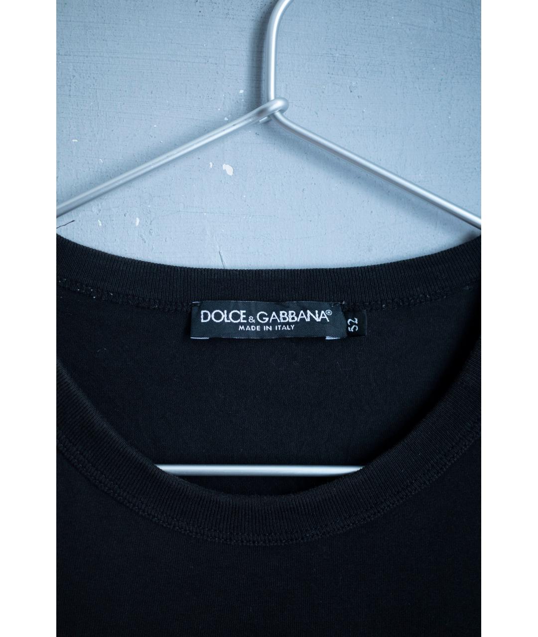 DOLCE&GABBANA Черная хлопковая футболка, фото 4