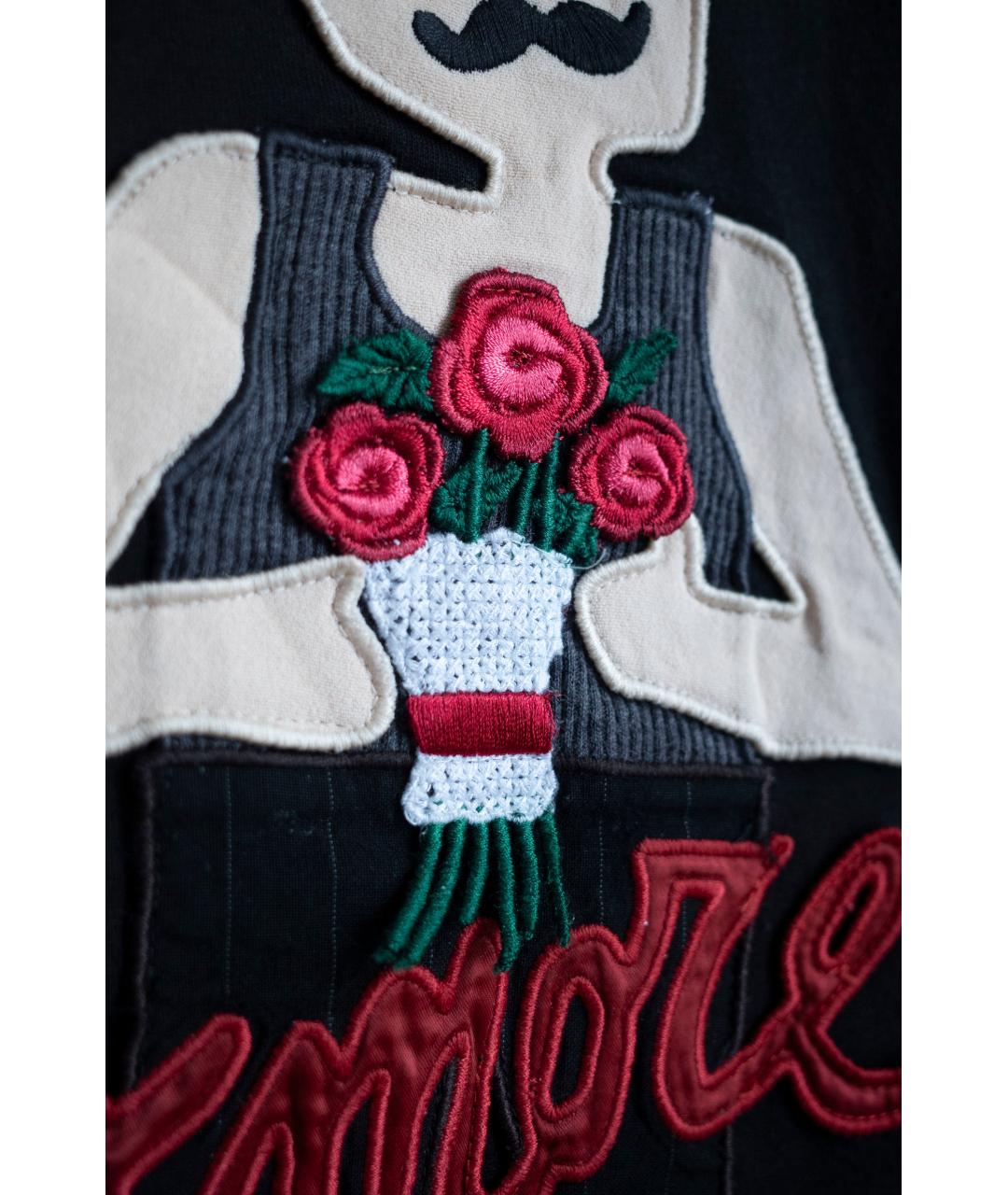 DOLCE&GABBANA Черная хлопковая футболка, фото 3